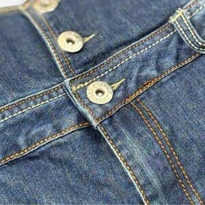 Ashley‎ Stewart Women’s 14 Blue Denim Bib Capri Overalls Stretch Distressed NWT